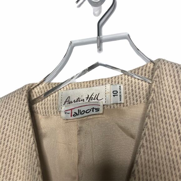 Talbots Austin Hill Blazer Tan Wool Knit 10 VTG - Picture 4 of 9